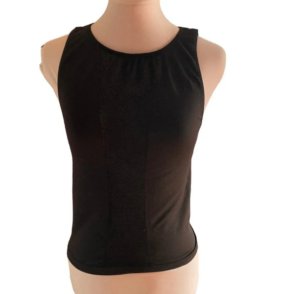 𝅺VICTORIA'S Secret Black Stretchy Body Shaper Tank with Mesh Insert, Size Medium - Picture 3 of 8